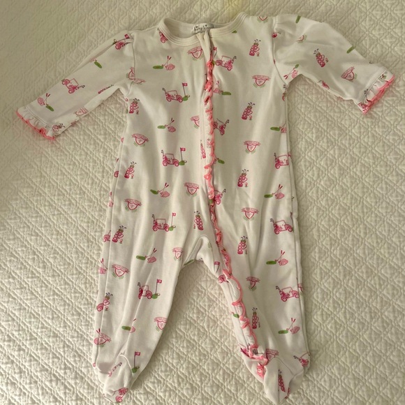 Kissy Kissy Golf Club Pink Zip Footie - Picture 1 of 3